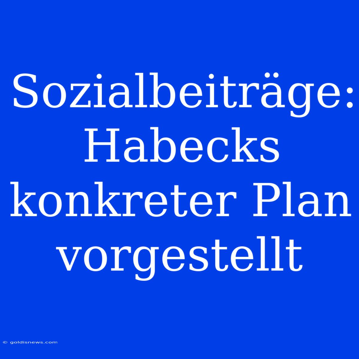 Sozialbeiträge: Habecks Konkreter Plan Vorgestellt