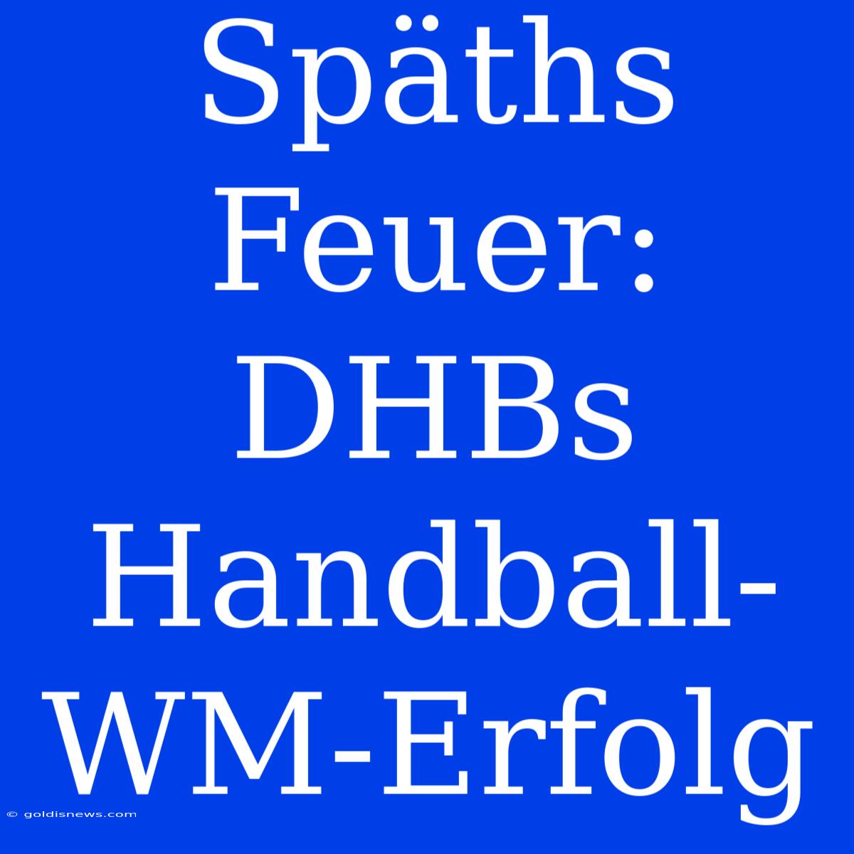 Späths Feuer: DHBs Handball-WM-Erfolg