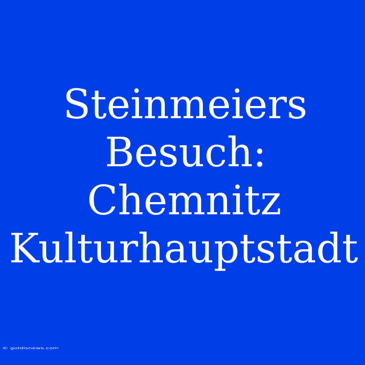 Steinmeiers Besuch: Chemnitz Kulturhauptstadt