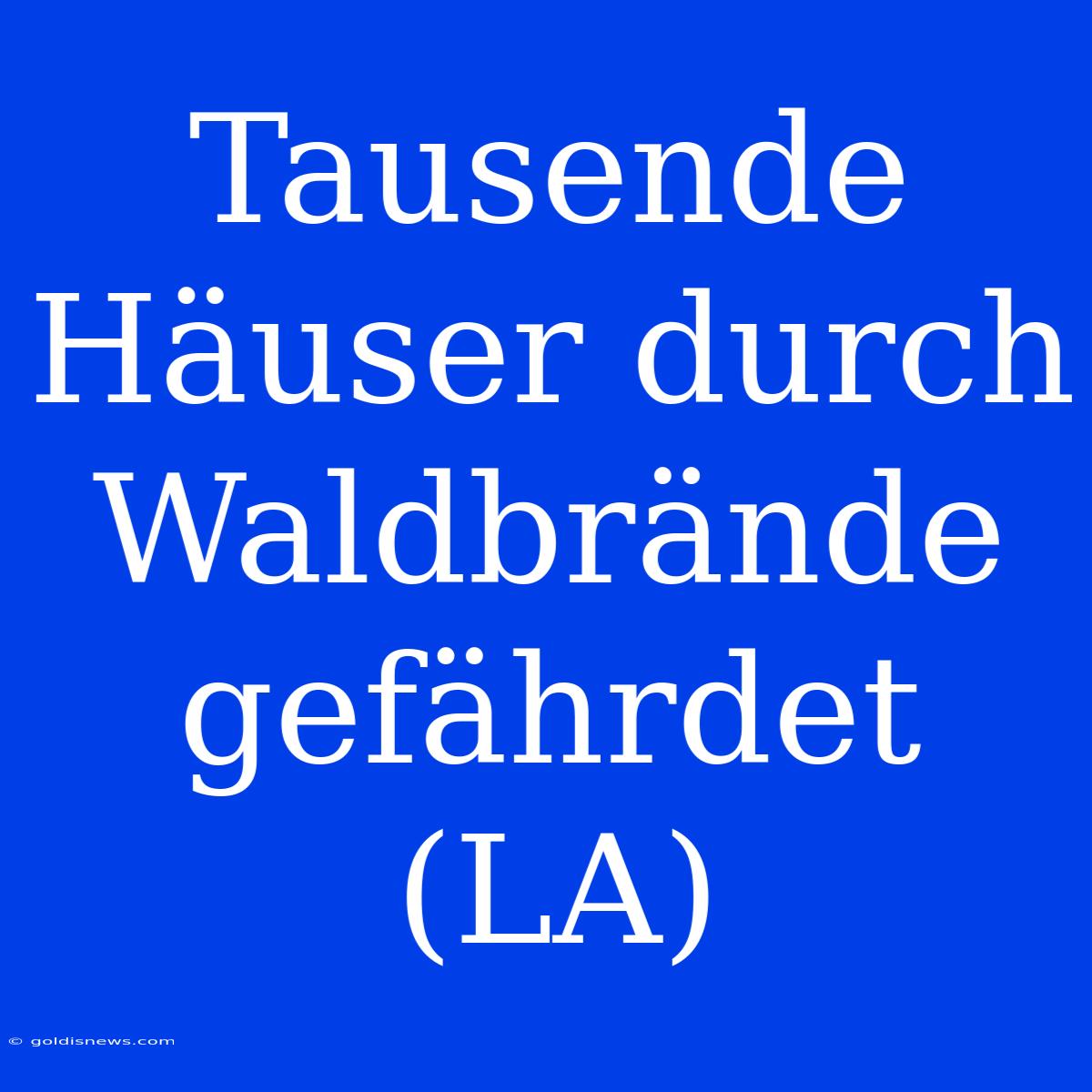 Tausende Häuser Durch Waldbrände Gefährdet (LA)