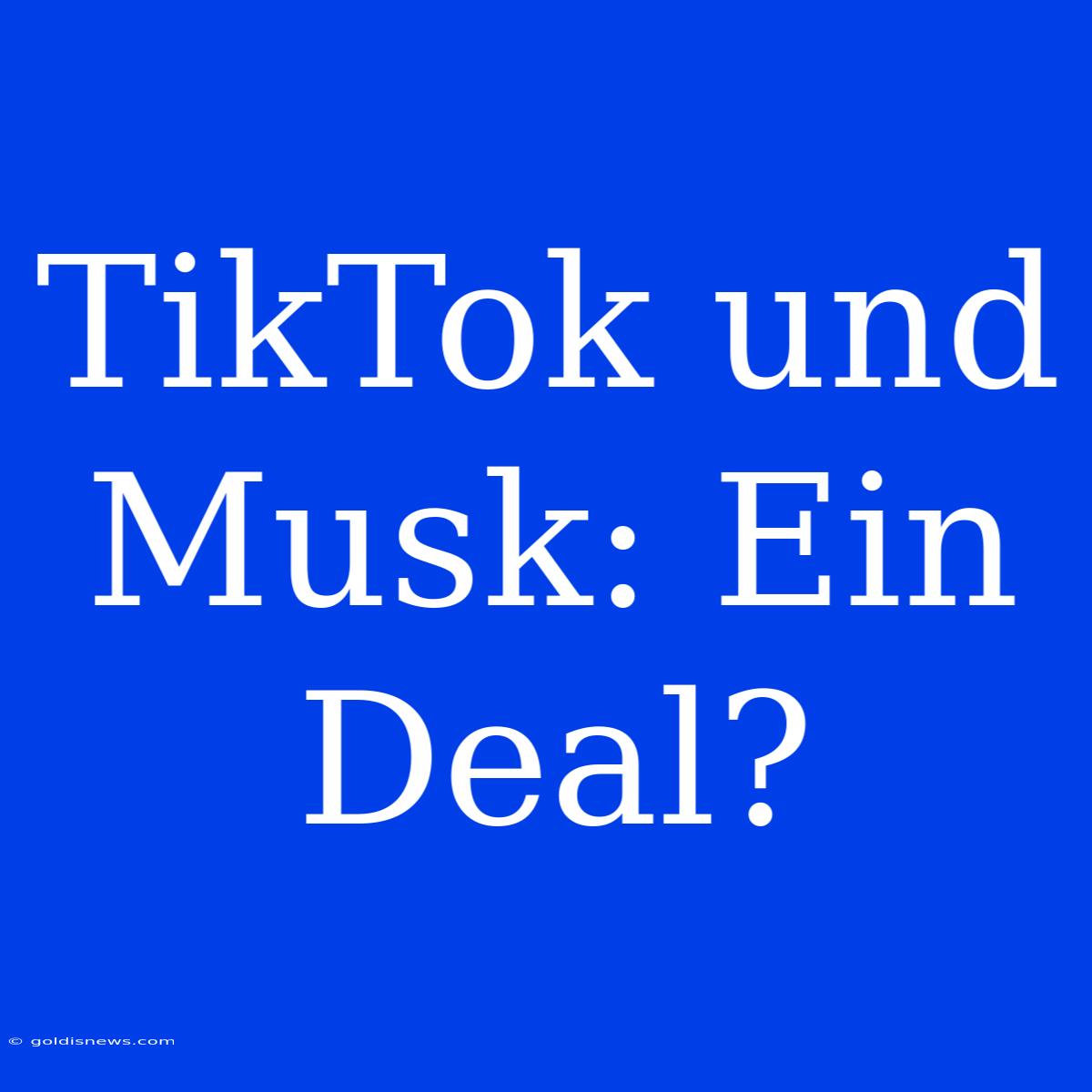 TikTok Und Musk: Ein Deal?