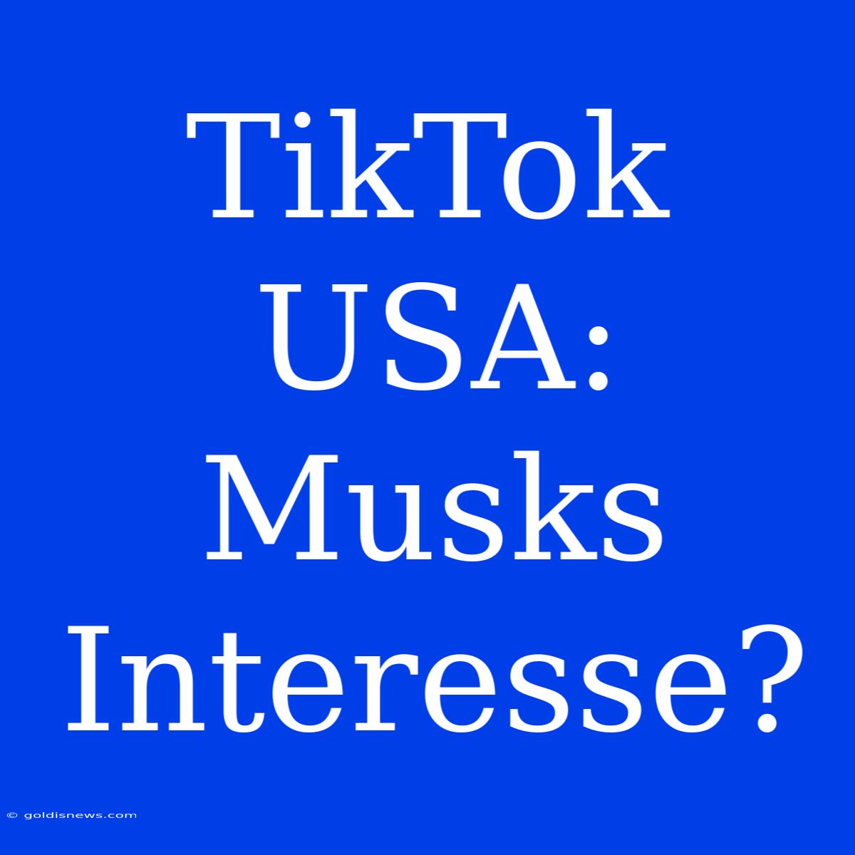 TikTok USA: Musks Interesse?