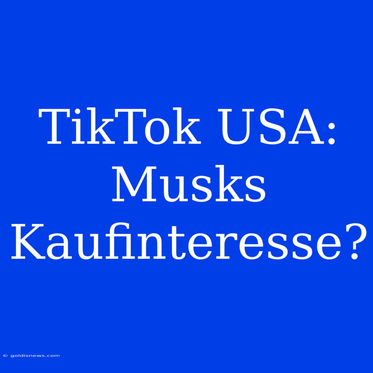 TikTok USA: Musks Kaufinteresse?