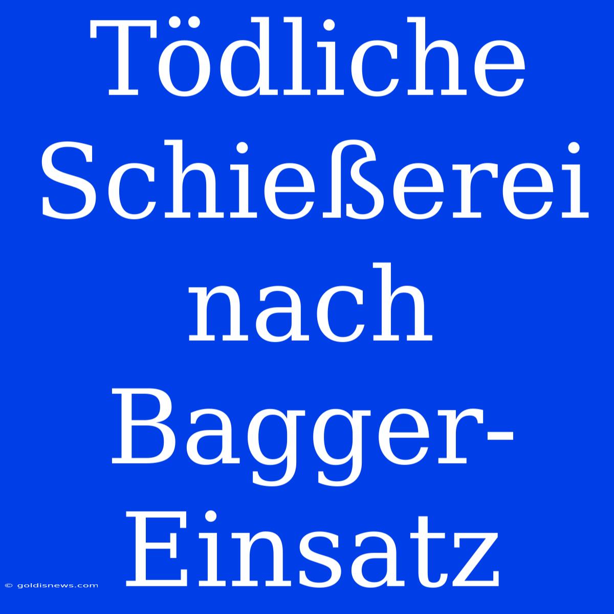 Tödliche Schießerei Nach Bagger-Einsatz