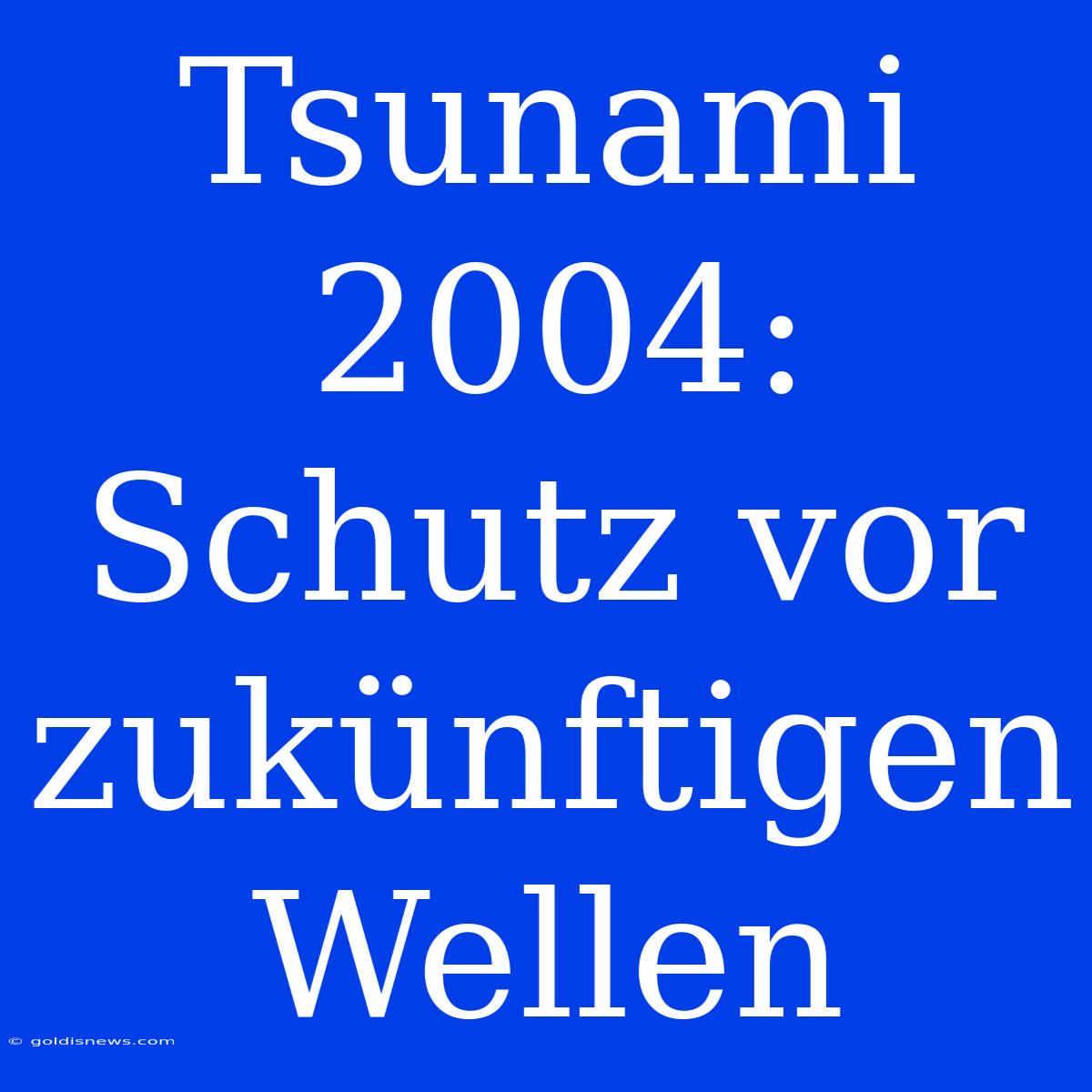 Tsunami 2004:  Schutz Vor Zukünftigen Wellen