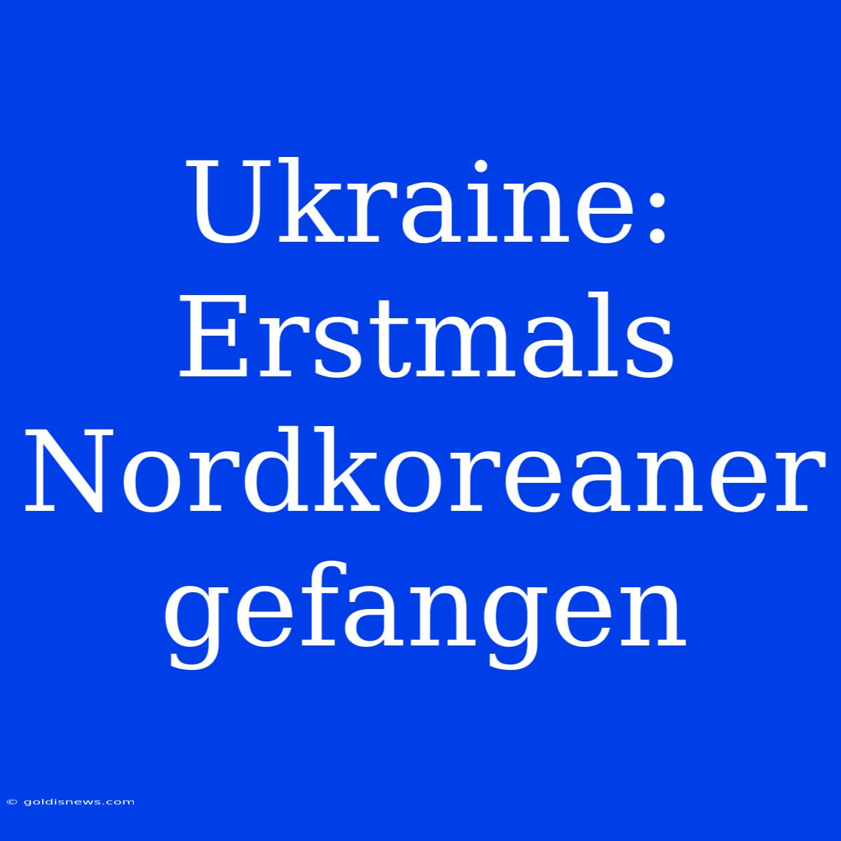 Ukraine:  Erstmals Nordkoreaner Gefangen