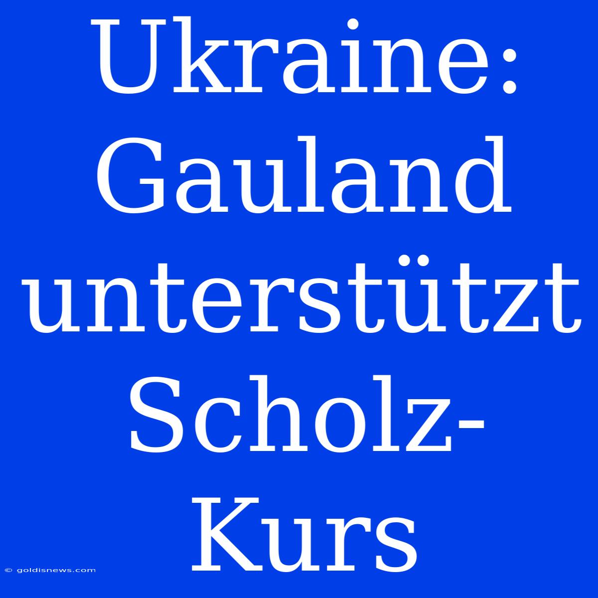 Ukraine: Gauland Unterstützt Scholz-Kurs