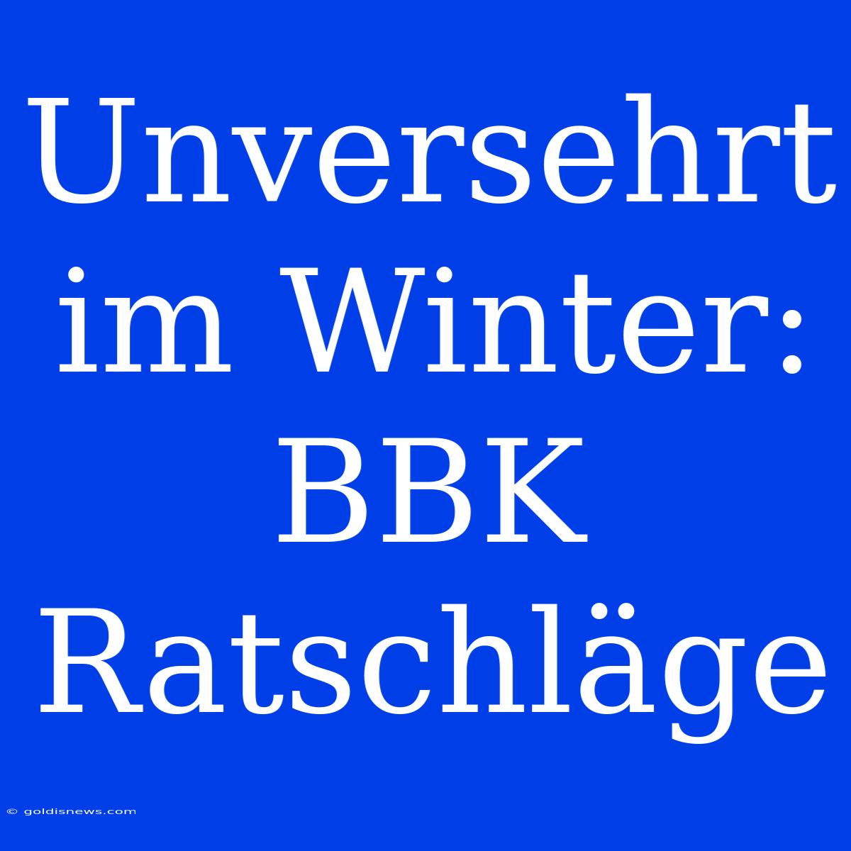 Unversehrt Im Winter: BBK Ratschläge