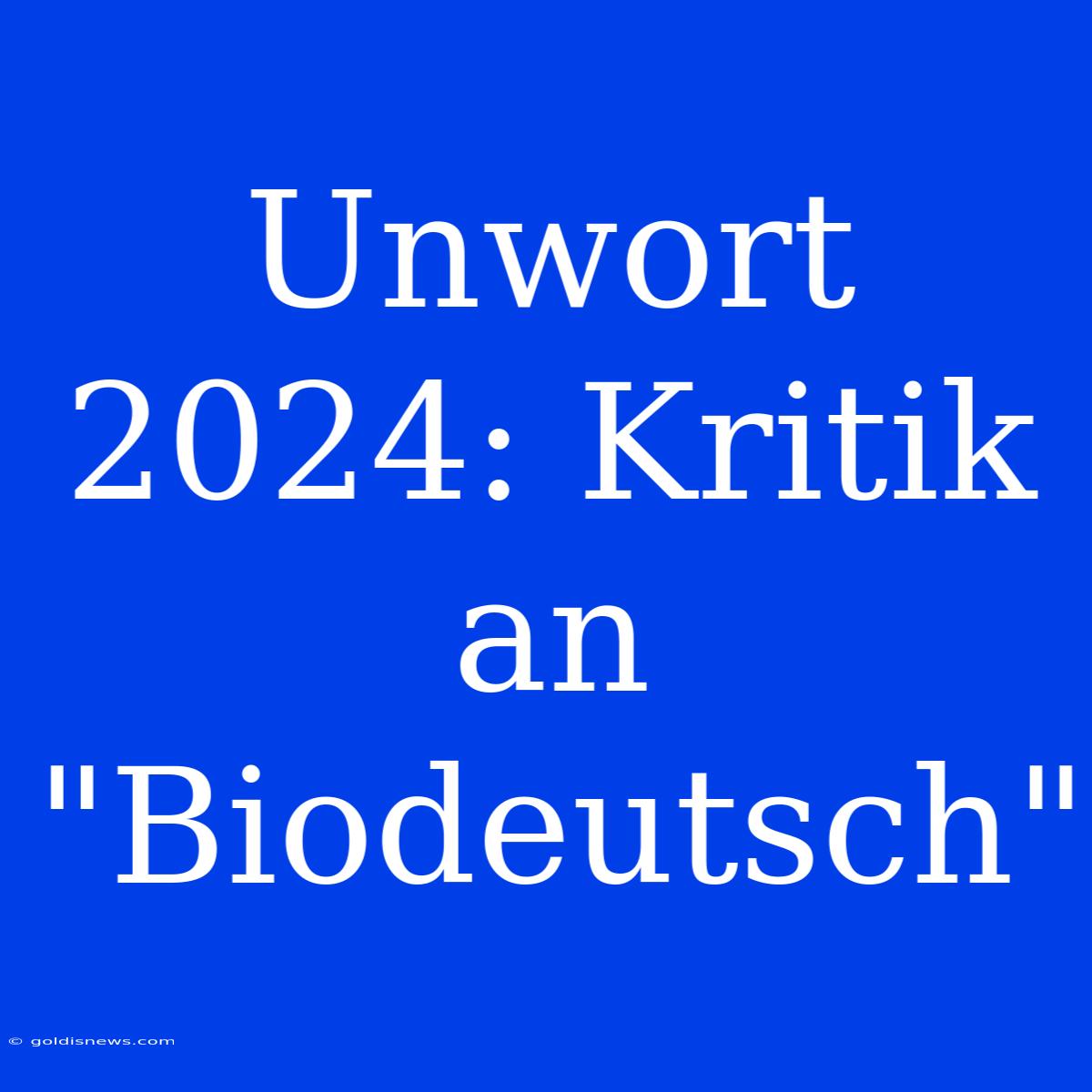 Unwort 2024: Kritik An 