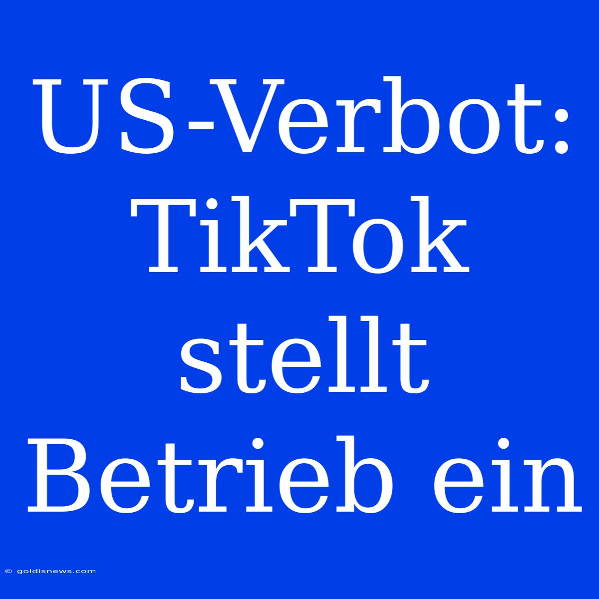 US-Verbot: TikTok Stellt Betrieb Ein