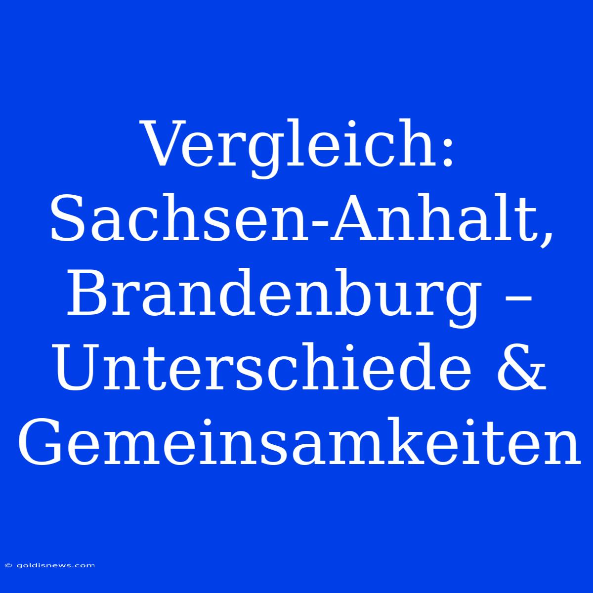 Vergleich: Sachsen-Anhalt, Brandenburg – Unterschiede & Gemeinsamkeiten