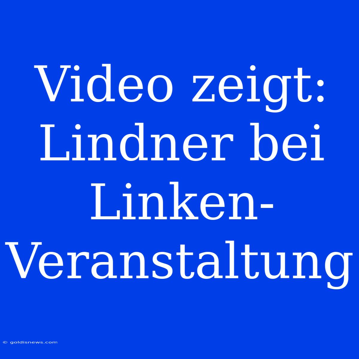 Video Zeigt: Lindner Bei Linken-Veranstaltung