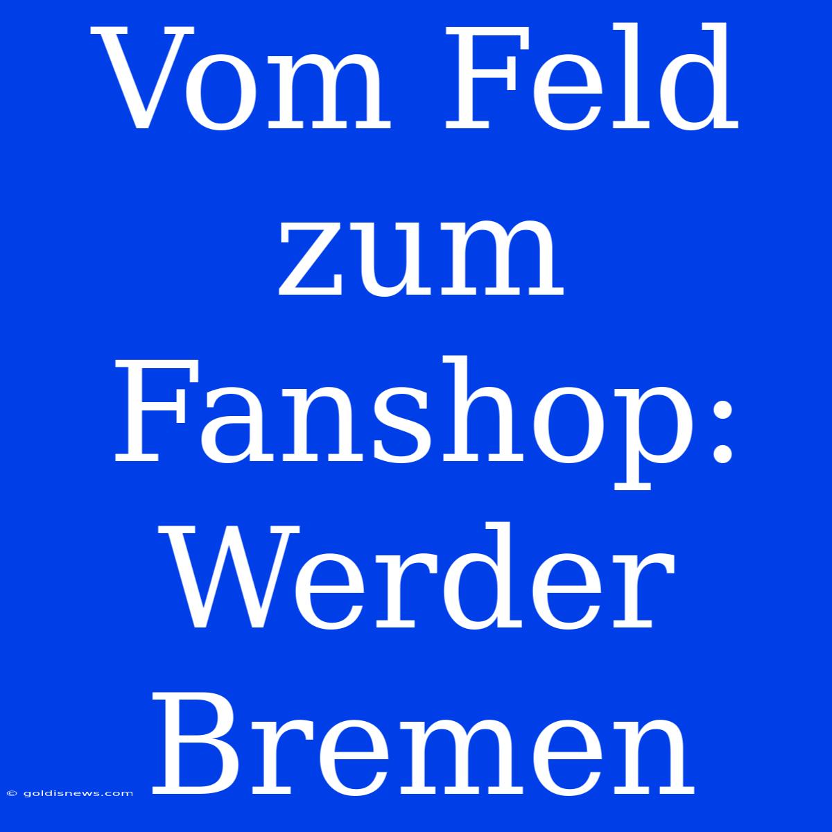 Vom Feld Zum Fanshop: Werder Bremen