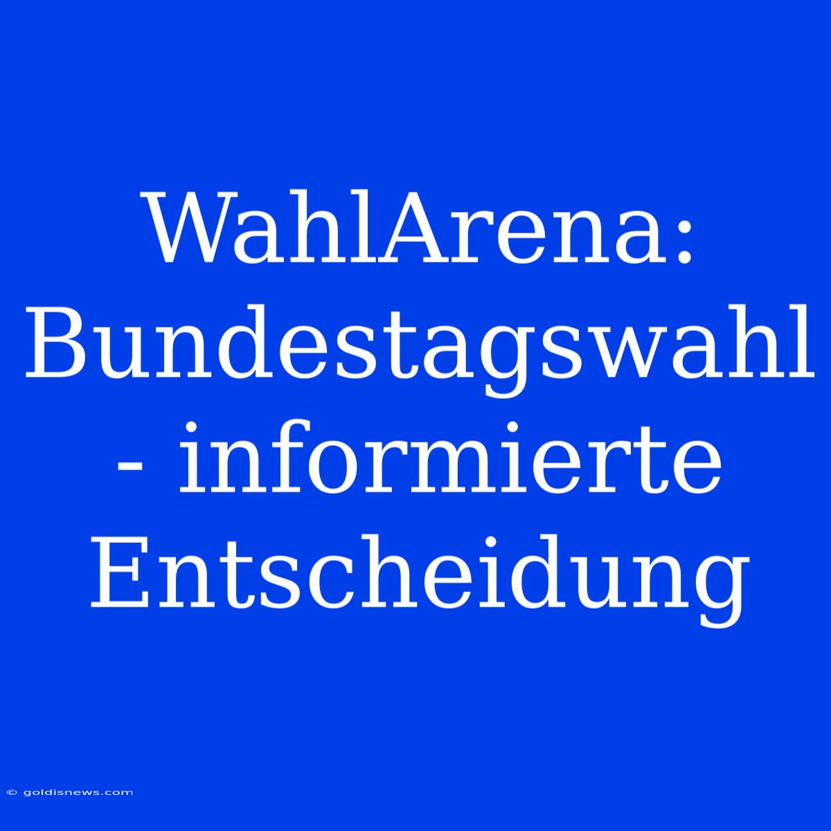 WahlArena: Bundestagswahl - Informierte Entscheidung