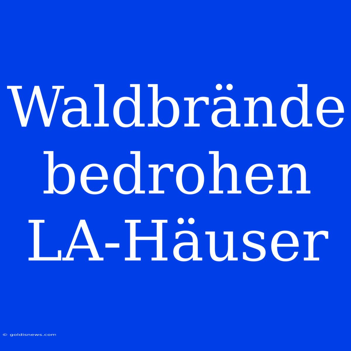 Waldbrände Bedrohen LA-Häuser