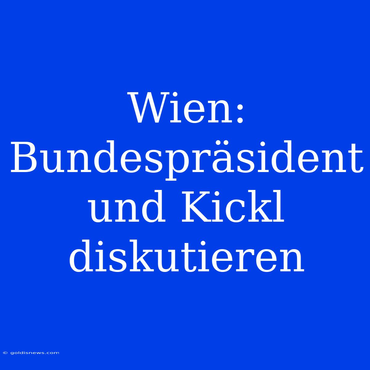 Wien:  Bundespräsident Und Kickl Diskutieren