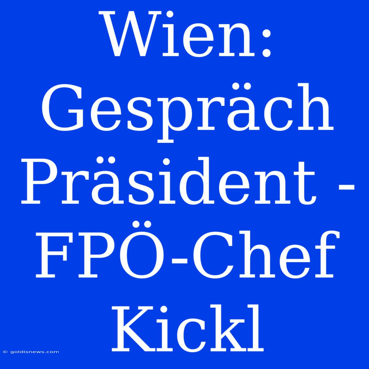 Wien: Gespräch Präsident - FPÖ-Chef Kickl