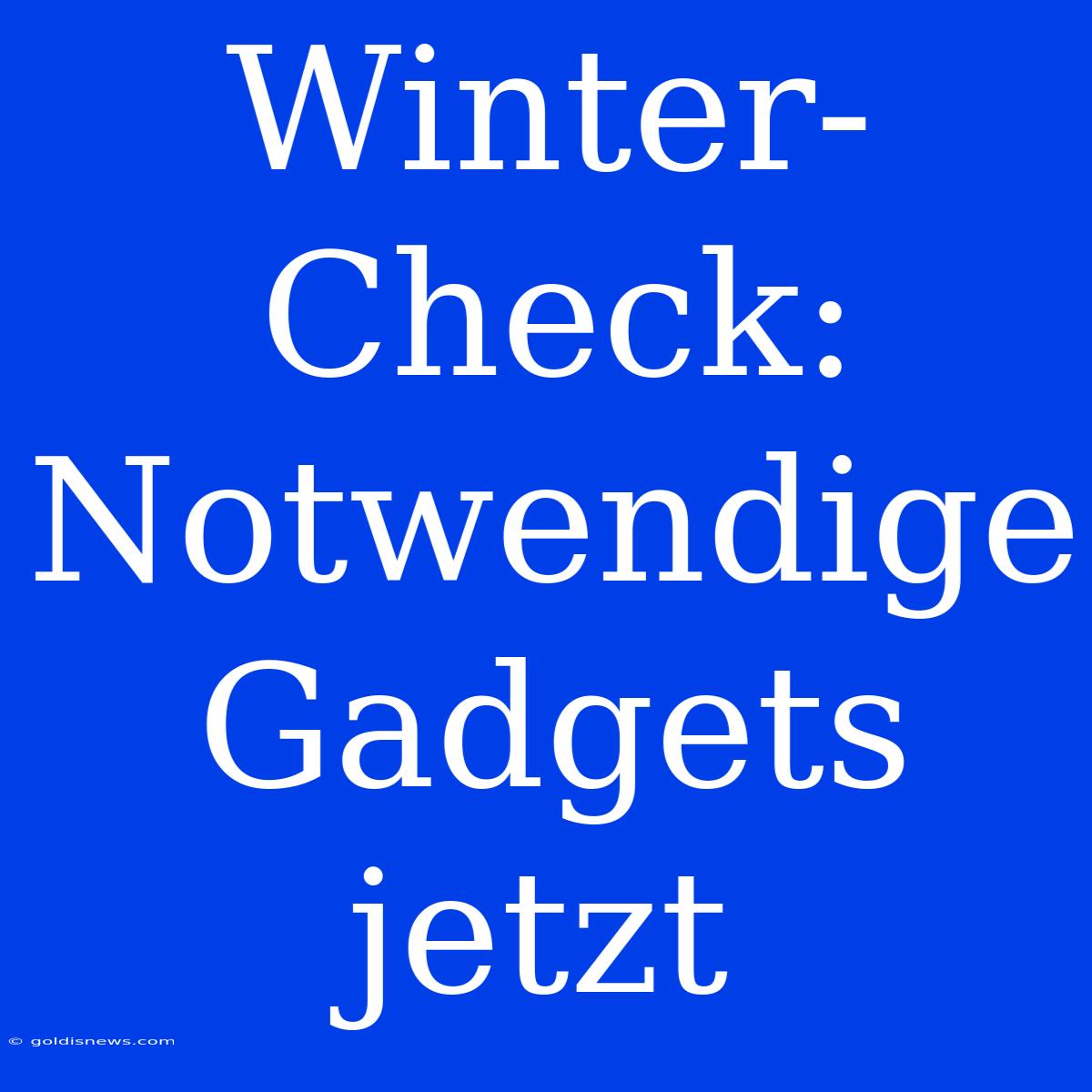 Winter-Check:  Notwendige Gadgets Jetzt