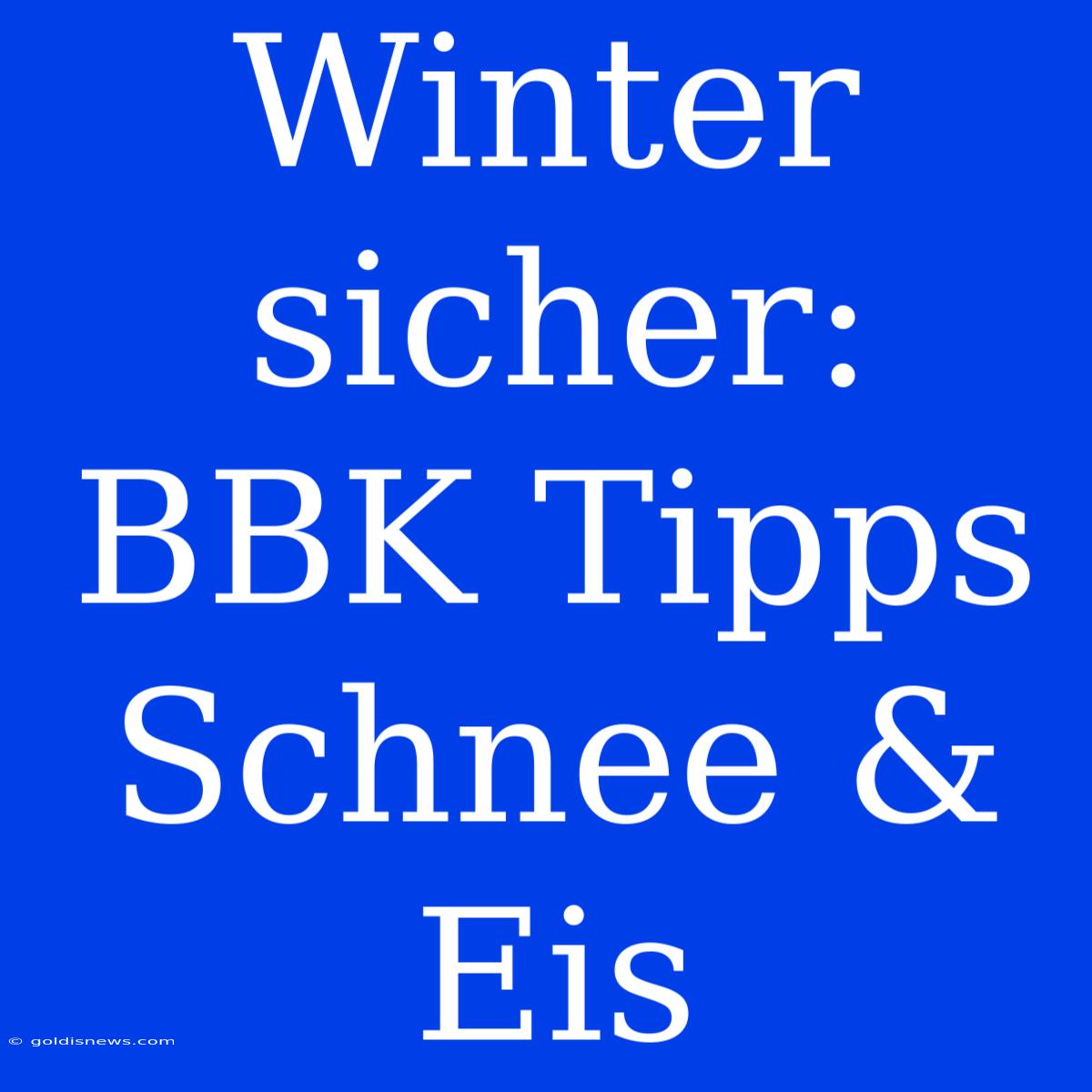 Winter Sicher: BBK Tipps Schnee & Eis