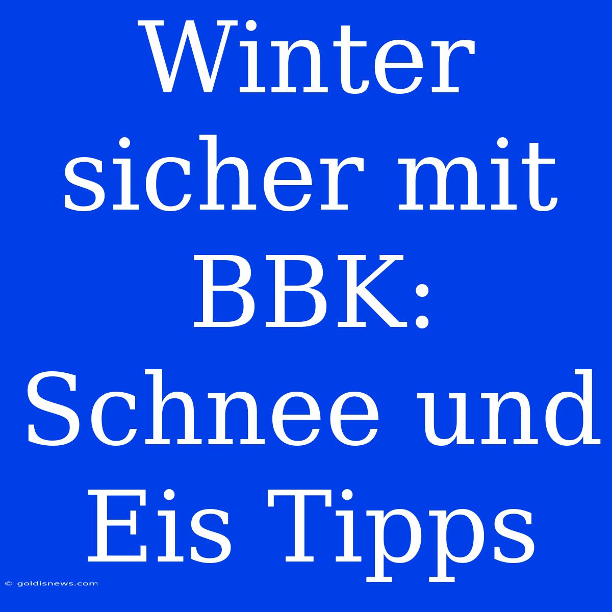 Winter Sicher Mit BBK: Schnee Und Eis Tipps