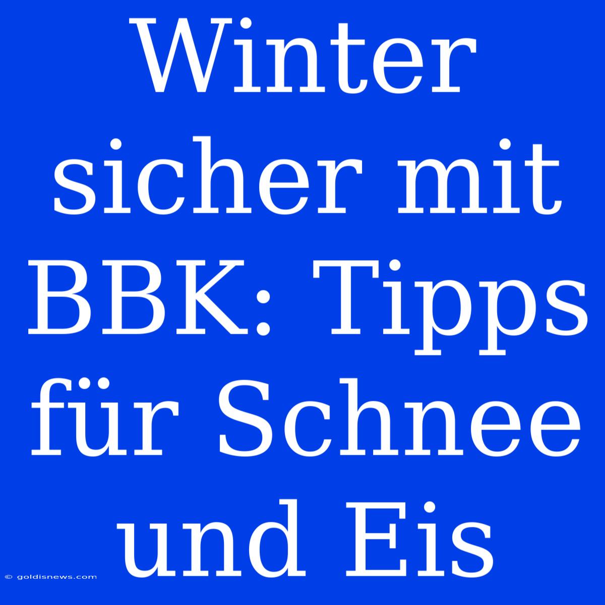 Winter Sicher Mit BBK: Tipps Für Schnee Und Eis